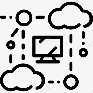 网络云技术16线性图标图标