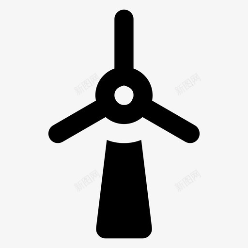 风车发电涡轮机图标svg_新图网 https://ixintu.com 乡村 农场 发电 图标 字形 材料 涡轮机 用户界面 磨坊 风车