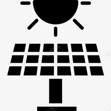 太阳能能源29固体图标图标