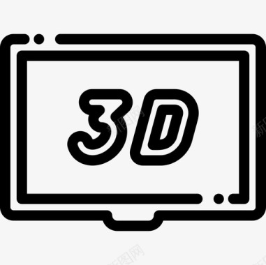 3d电影工业8线性图标图标