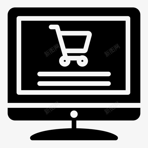 网上购物电脑网店图标svg_新图网 https://ixintu.com 电脑 网上购物 网店 购物车