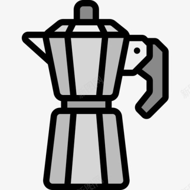 莫卡壶咖啡店生意2线颜色图标图标