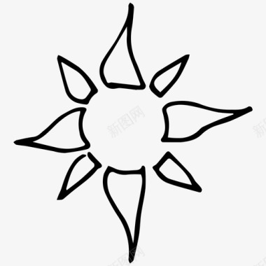 太阳涂鸦夏天图标图标
