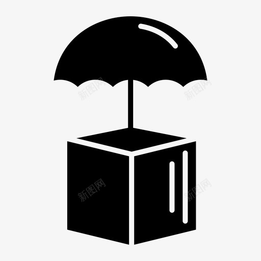 箱子送货保险图标svg_新图网 https://ixintu.com 保险 箱子 购物保险 送货 雨伞