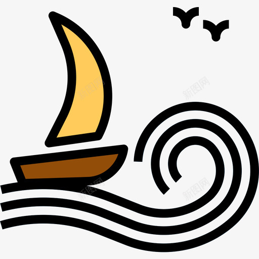 帆船探险38线性颜色图标svg_新图网 https://ixintu.com 帆船 探险 线性 颜色