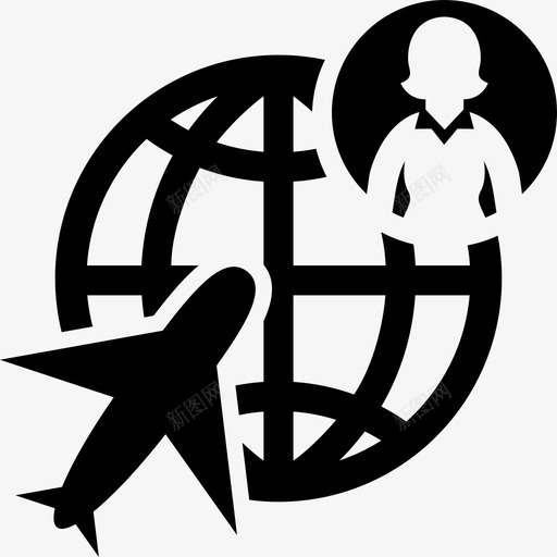 商务旅行环球飞机图标svg_新图网 https://ixintu.com 主管 商务 商务旅行 女性 环球 飞机