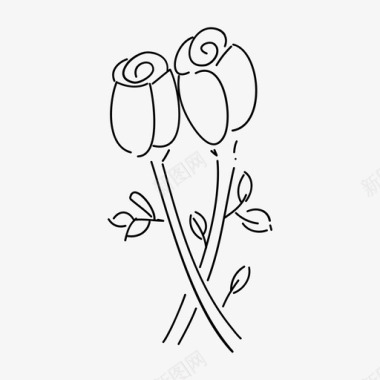 玫瑰花束花图标图标