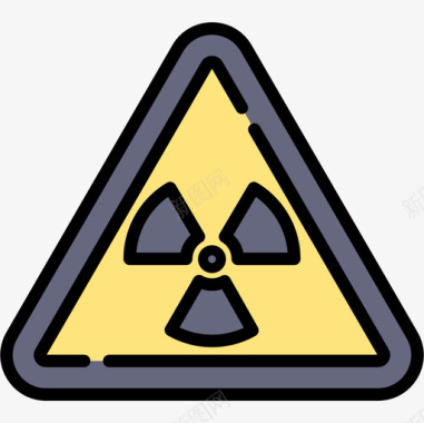 辐射信号禁止5线性颜色图标图标