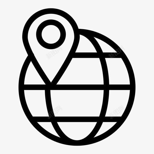地图全球定位系统位置图标svg_新图网 https://ixintu.com 世界 企业管理线图标 位置 全球定位系统 地图