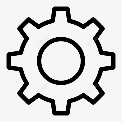 设置配置齿轮图标svg_新图网 https://ixintu.com web 图标 工具 用户界面 设置 配置 首选项 齿轮