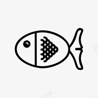 鱼鱼骨鱼刺图标图标