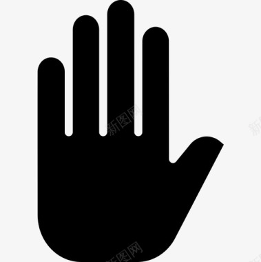 手手势5实心图标图标