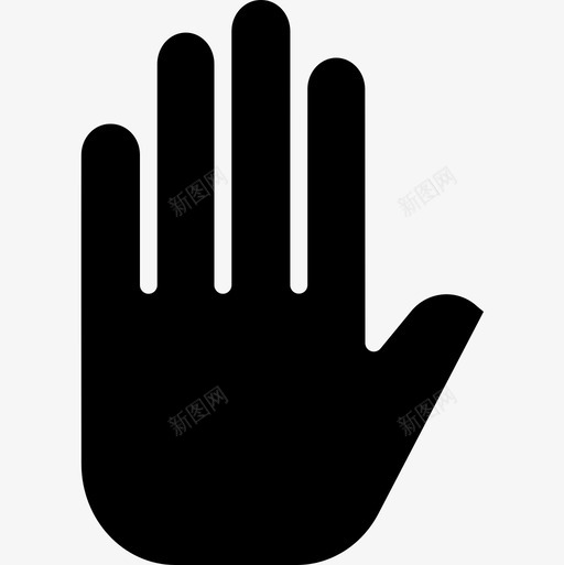 手手势5实心图标svg_新图网 https://ixintu.com 实心 手势