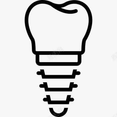 植入物牙套牙科图标图标