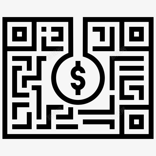 二维码条形码数字图标svg_新图网 https://ixintu.com 二维 扫描 数字 无现金 条形码 社会