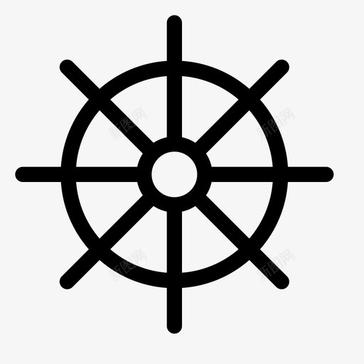 轮船舵机图标svg_新图网 https://ixintu.com 舵机 船 轮 运输工具