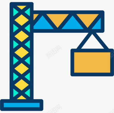 起重机工业59线性颜色图标图标