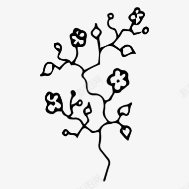 植物树枝花图标图标