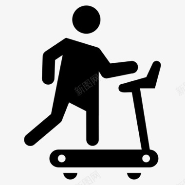 跑步机健身健身器材图标图标