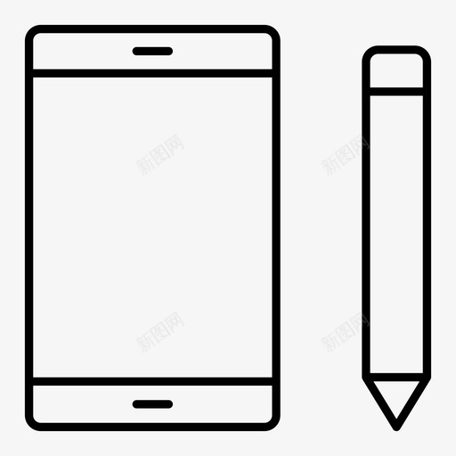 手机小工具笔图标svg_新图网 https://ixintu.com 小工具 平板电脑 手机 电子线路图标 笔
