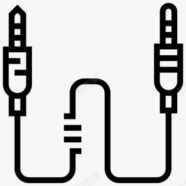 音频电缆连接器插孔图标图标