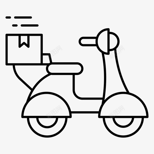 快速自行车送货图标svg_新图网 https://ixintu.com 快速 滑板车 自行车 送货 速度 速度线图标