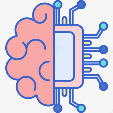 人工智能科学102线性颜色图标图标