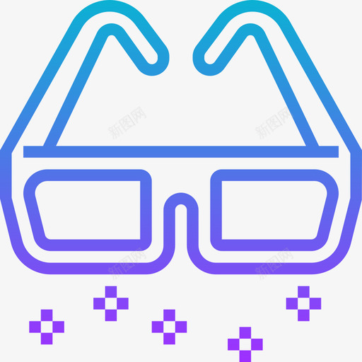 3d眼镜视频游戏5渐变图标svg_新图网 https://ixintu.com 3d 渐变 游戏 眼镜 视频