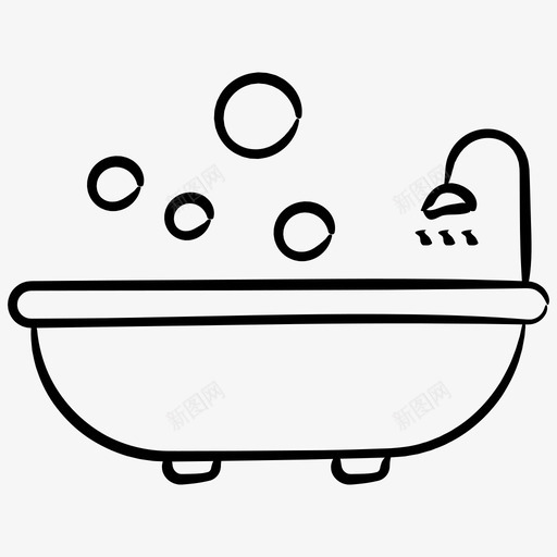淋浴浴缸家具手绘图标svg_新图网 https://ixintu.com 图标 家具 手绘 浴缸 淋浴
