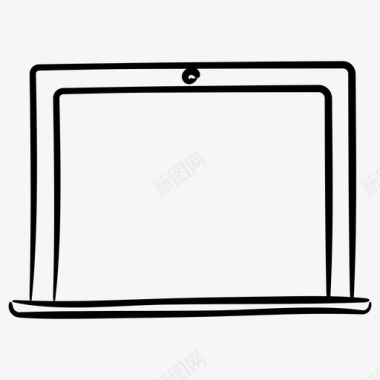 手提电脑电脑电子产品手绘图标图标