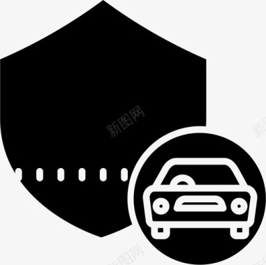 汽车保险安全12字形图标图标