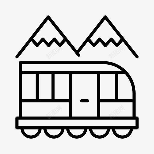 铁路旅行观光旅游图标svg_新图网 https://ixintu.com 度假 旅游 观光 铁路旅行
