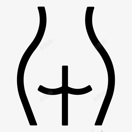 女性臀部背部人物图标svg_新图网 https://ixintu.com 人体部位图标集2 人物 女性臀部 背部