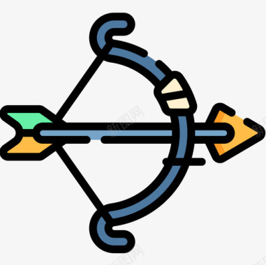 弓冒险42线性颜色图标图标