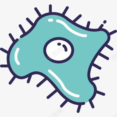 球菌细菌2线状颜色图标图标
