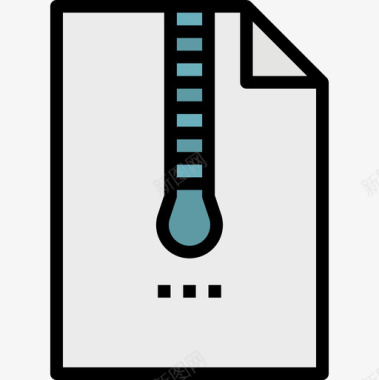 Zip文件和文件夹20线性颜色图标图标