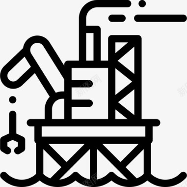 油平台污染7线性图标图标