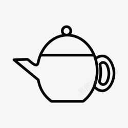 咖啡店用品茶壶咖啡杯咖啡店图标高清图片