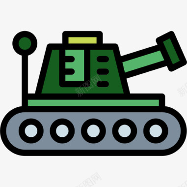 坦克士兵2线性颜色图标图标