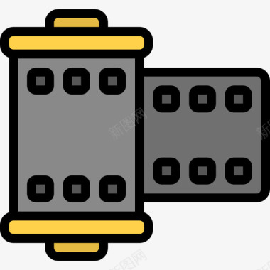底片电影工业4线色图标图标