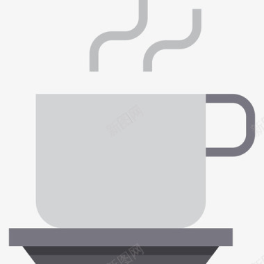 咖啡杯办公文具13扁平图标图标