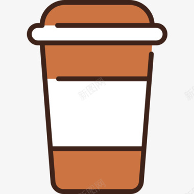 咖啡杯餐厅63线性颜色图标图标