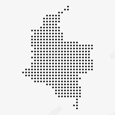 哥伦比亚国家点地图图标图标