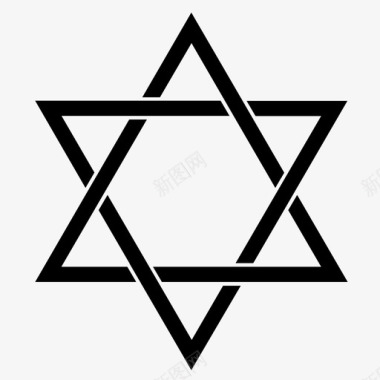 大卫星八几何学犹太犹太教图标图标