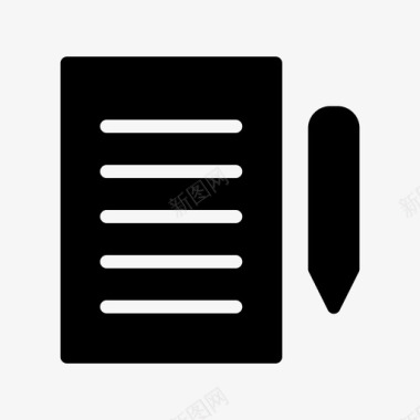 笔和纸办公室学校图标图标