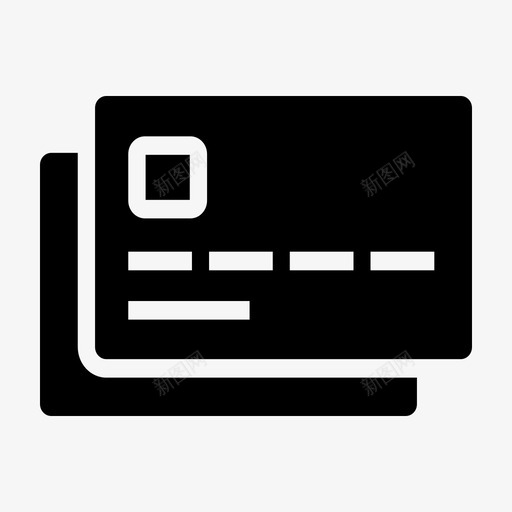 双卡信用卡支付图标svg_新图网 https://ixintu.com 交易 信用卡 双卡 支付 购物