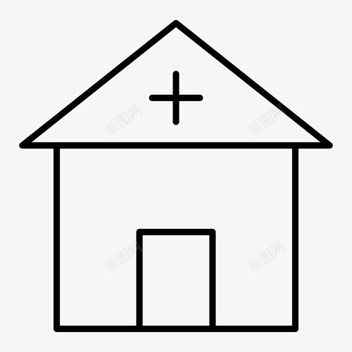 医院大楼诊所图标svg_新图网 https://ixintu.com 健康 健身 医疗 医疗保健 医院 图标 大楼 线图 诊所