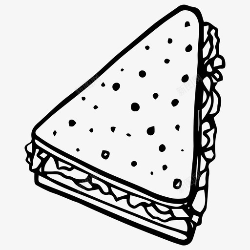 三明治食品手绘图标svg_新图网 https://ixintu.com 三明治 手绘 零食 食品