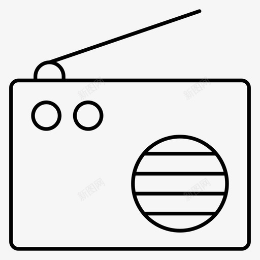 收音机天线音频图标svg_新图网 https://ixintu.com 图标 天线 收音机 磁带 通信线路 音乐 音频