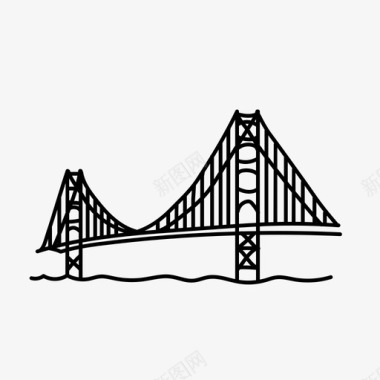 金门大桥建筑金门图标图标